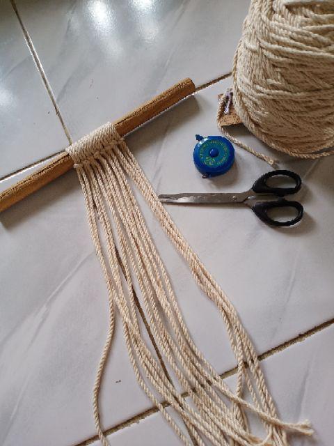  TALI  KATUN BEIGE COTTON ROPE TALI MACRAME  BENANG 