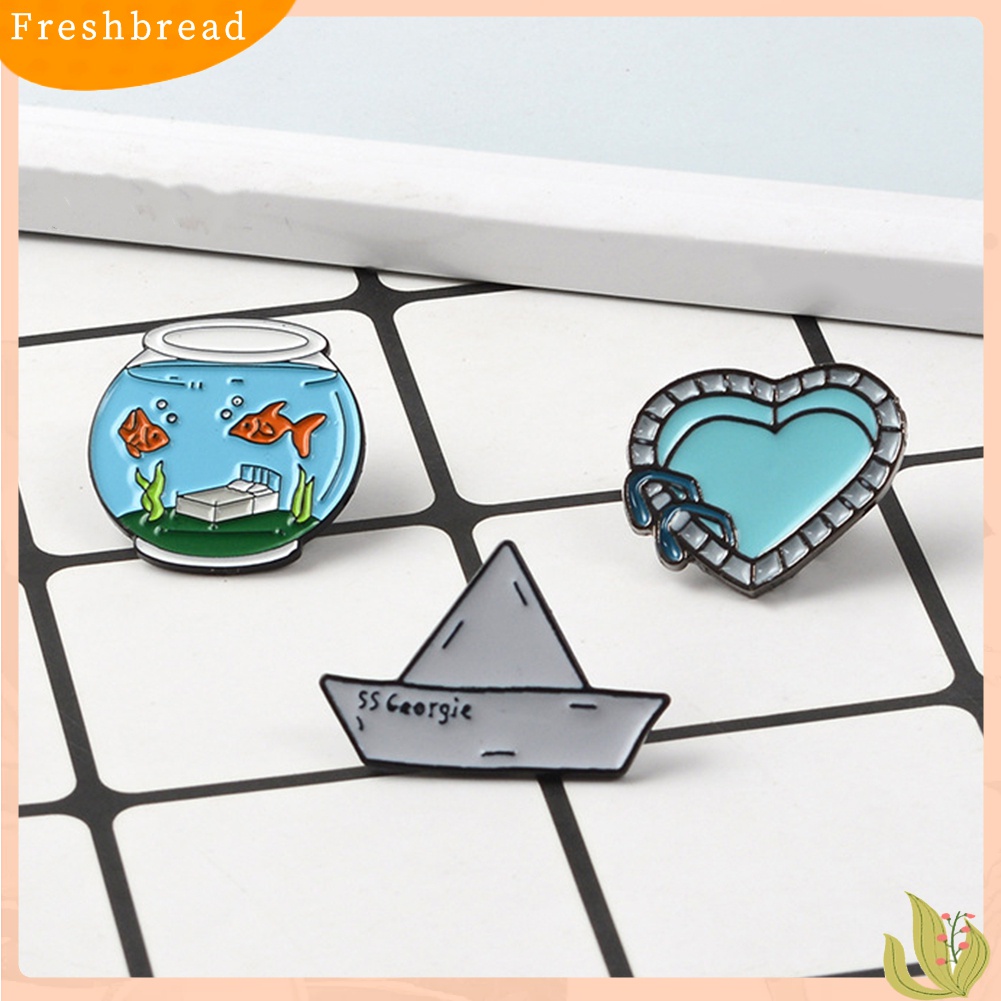 [ TERLARIS]Fishbowl Boat Heart Brooch Pin Denim Jacket Collar Backpack Badge Jewelry Gift