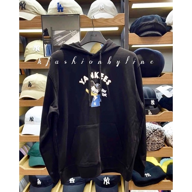 MLB x Disney Donald Duck Big Logo Overfit Hoodie New York Yankees (BLACK)