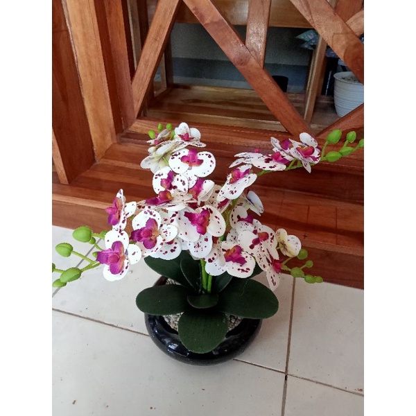 anggrek latek vas keramik