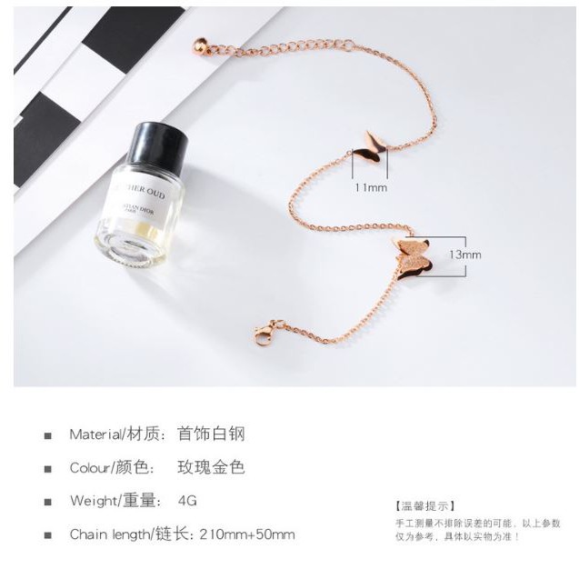 Gelang Kaki Wanita Kupu Kupu Titanium Korea Trend Masa Kini Cocok Hadiah GCK020