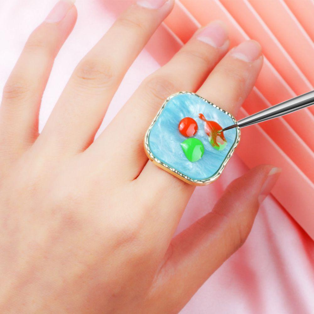 Mxbeauty Cincin Palet Bentuk Kupu-Kupu Beruang Phnom Penh Adjustable Untuk Mencampur Warna Nail Art