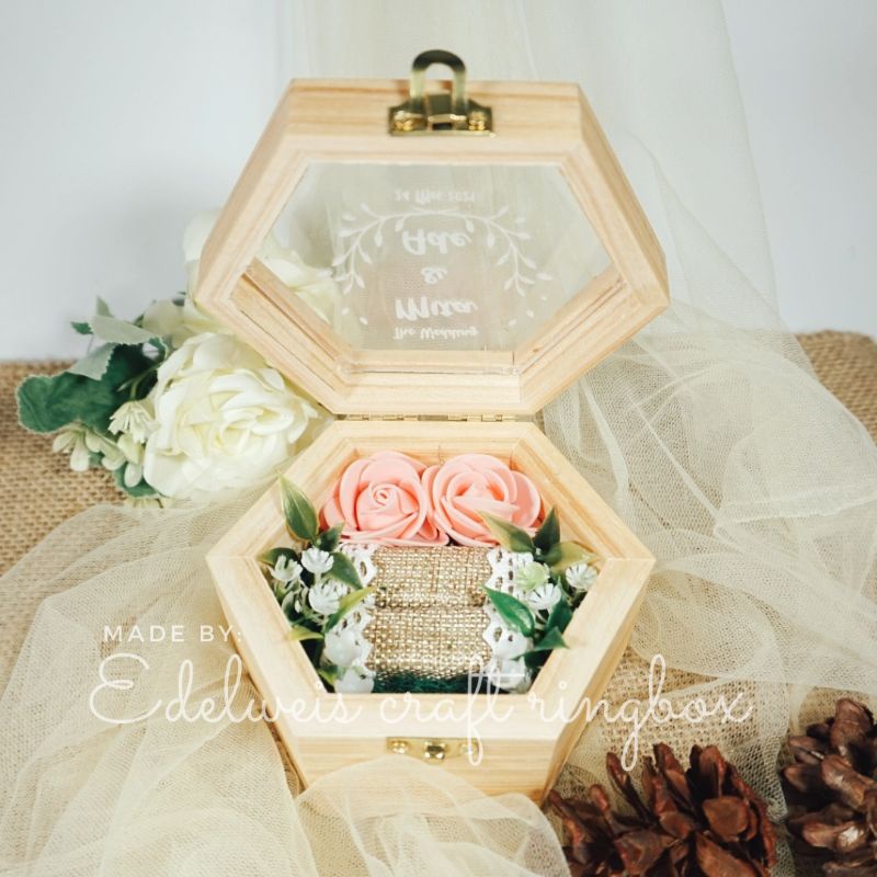 RING BOX/ KOTAK CINCIN/ BOX CINCIN/ RING BEARER/ BOX HEXAGONAL SMALL