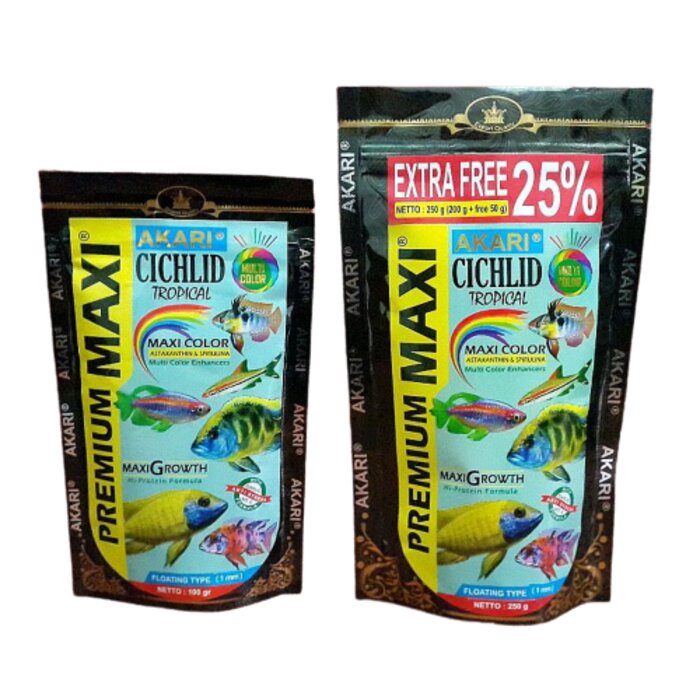 Akari Premium Maxi Cichlid Tropical 250gr 250g 250 gr gram Pakan Ikan