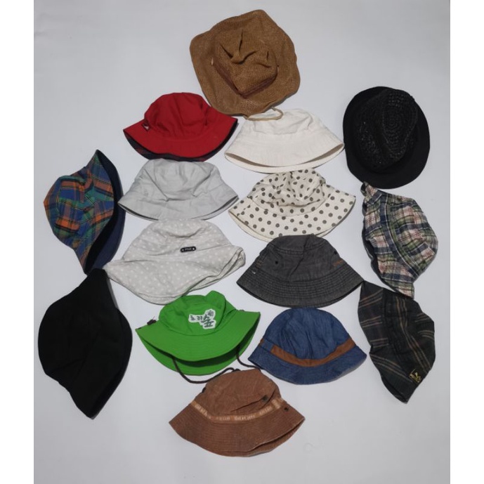 Topi bucket/Bucket hat/Topi murah/bucket murah/Topi second/Topi cap/bucket/Topi thrifting/Topi baseb