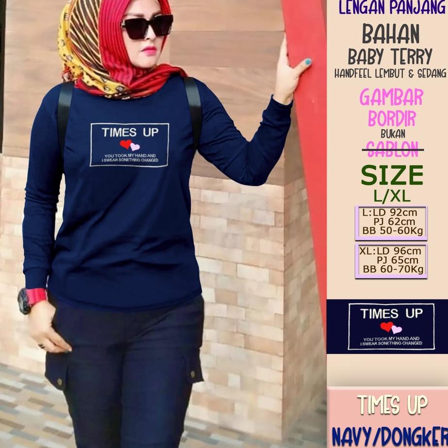 ☇ kaos lengan panjang tshirt wanita kaos oblong lengan panjang bebyterry bordir murah kaos tangan pa