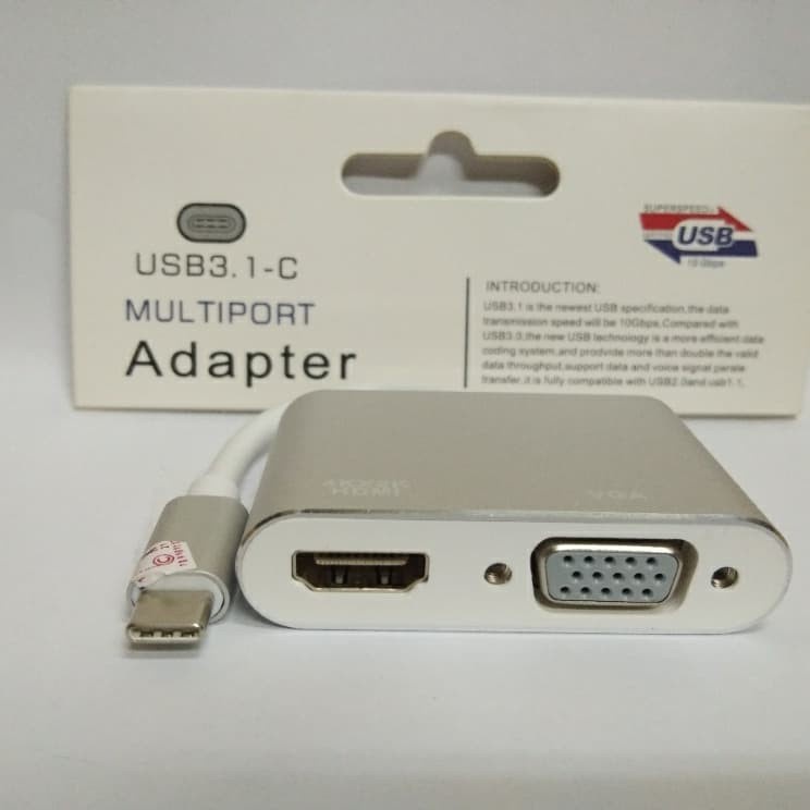 Converter USB Type C to VGA + multimedia