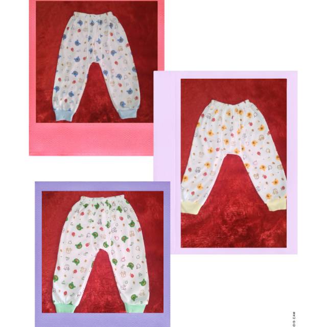 3 pcs (putih motif panda) celana pempers panjang bayi anak