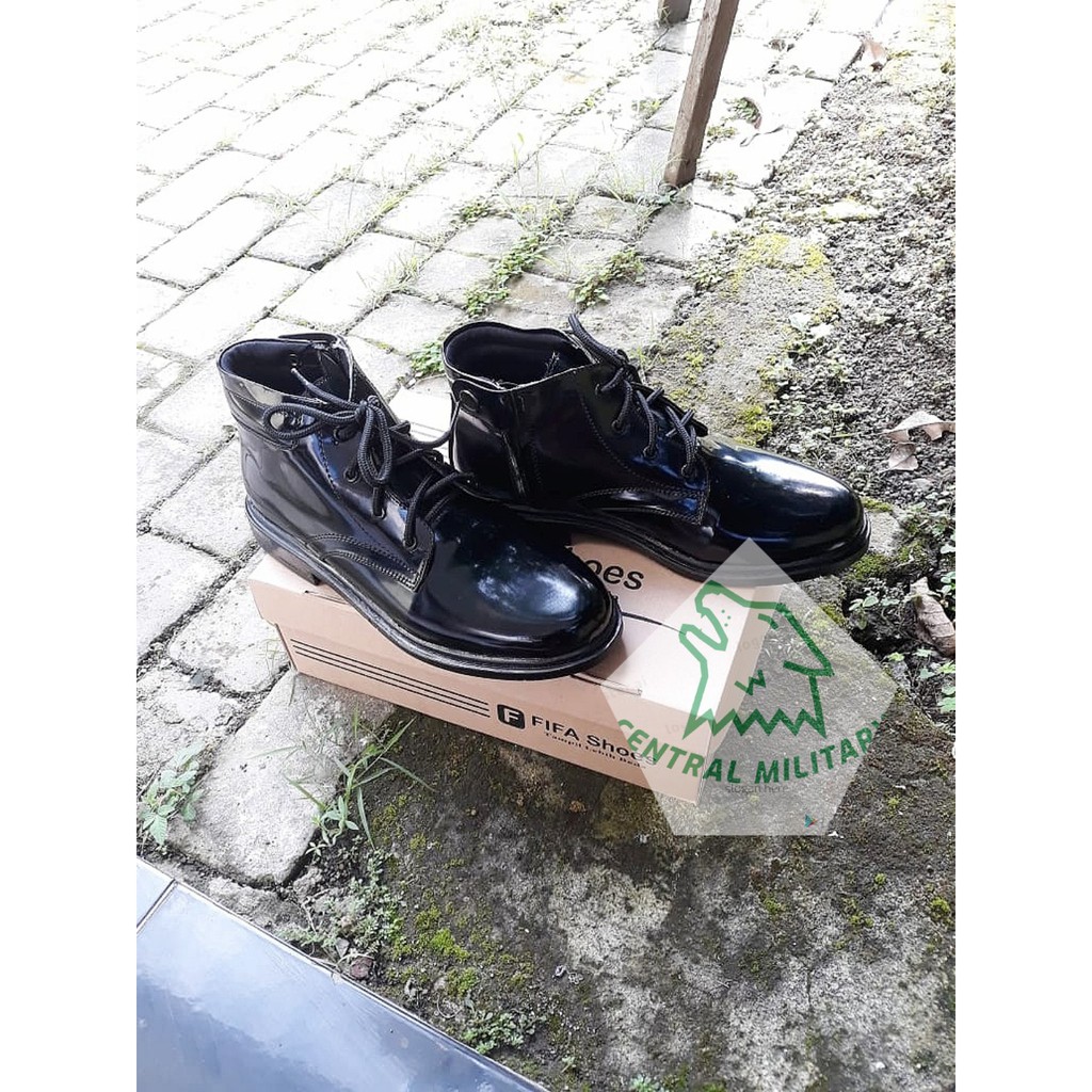 Sepatu PDH Tali Variasi Resleting- Sepatu Pantofel - Sepatu Kilap - Sepatu Formal