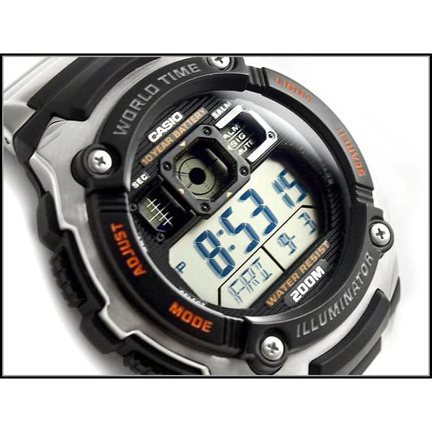 Jam Tangan Digital Pria Sports Ae-2000Wd Stainllesh Casio Original