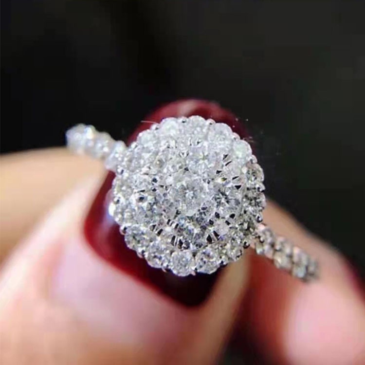 Cincin Berlian Penuh Bahan Stainless Untuk Aksesoris