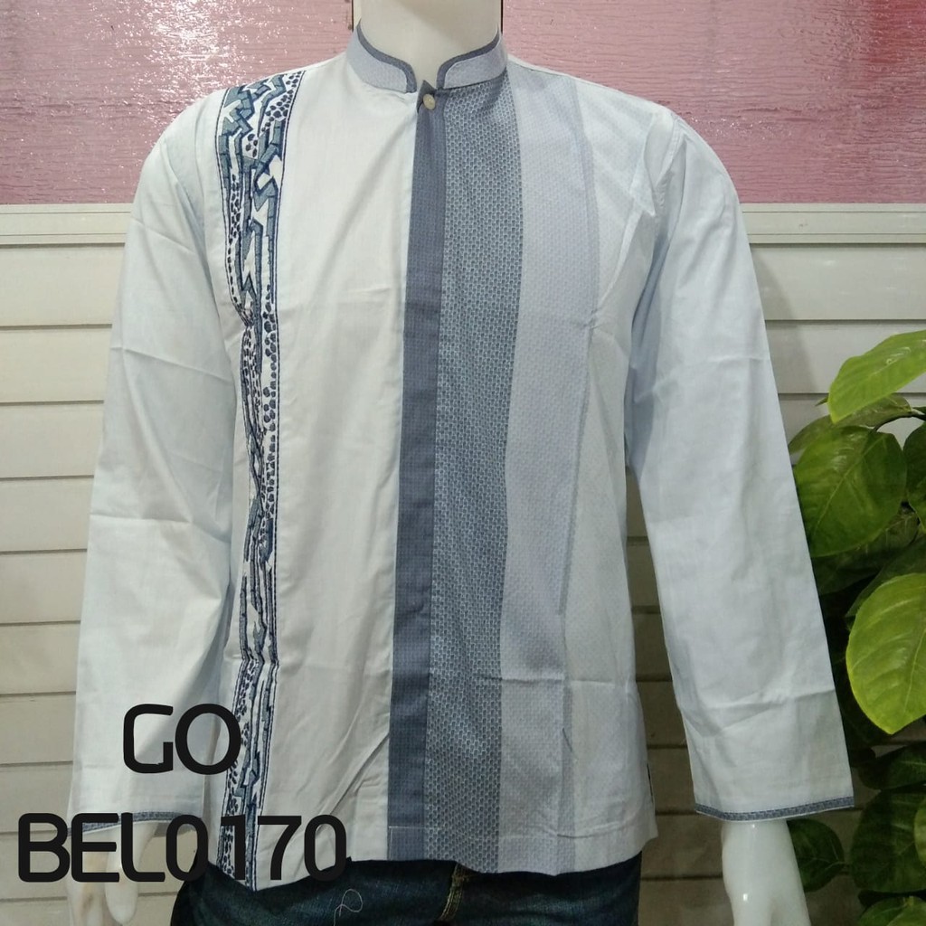 gof TOPTEN KEMEJA KOKO Pakaian Pria Atasan Muslim Baju Koko Bihalal Katun Lengan Panjang Original