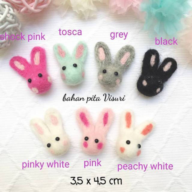 Aplikasi Bunny Felt Korea Small 3,5 x 4,5 cm