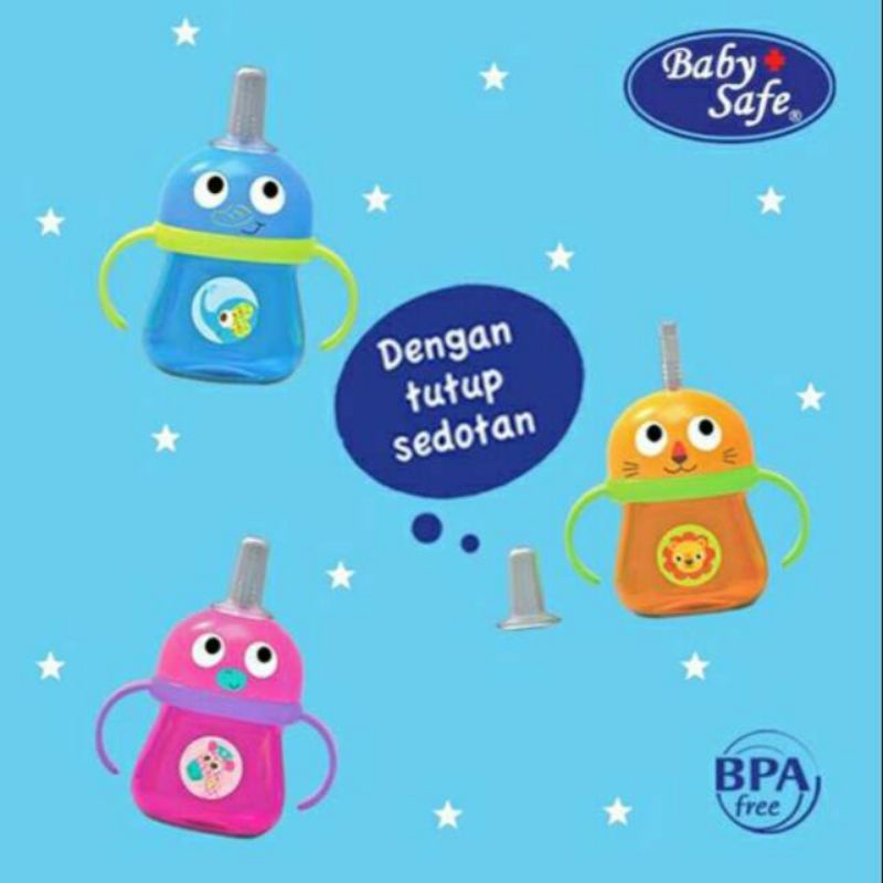 lov me❤  Baby Safe Bottle Straw Botol Sedotan ada tutupnya AP007