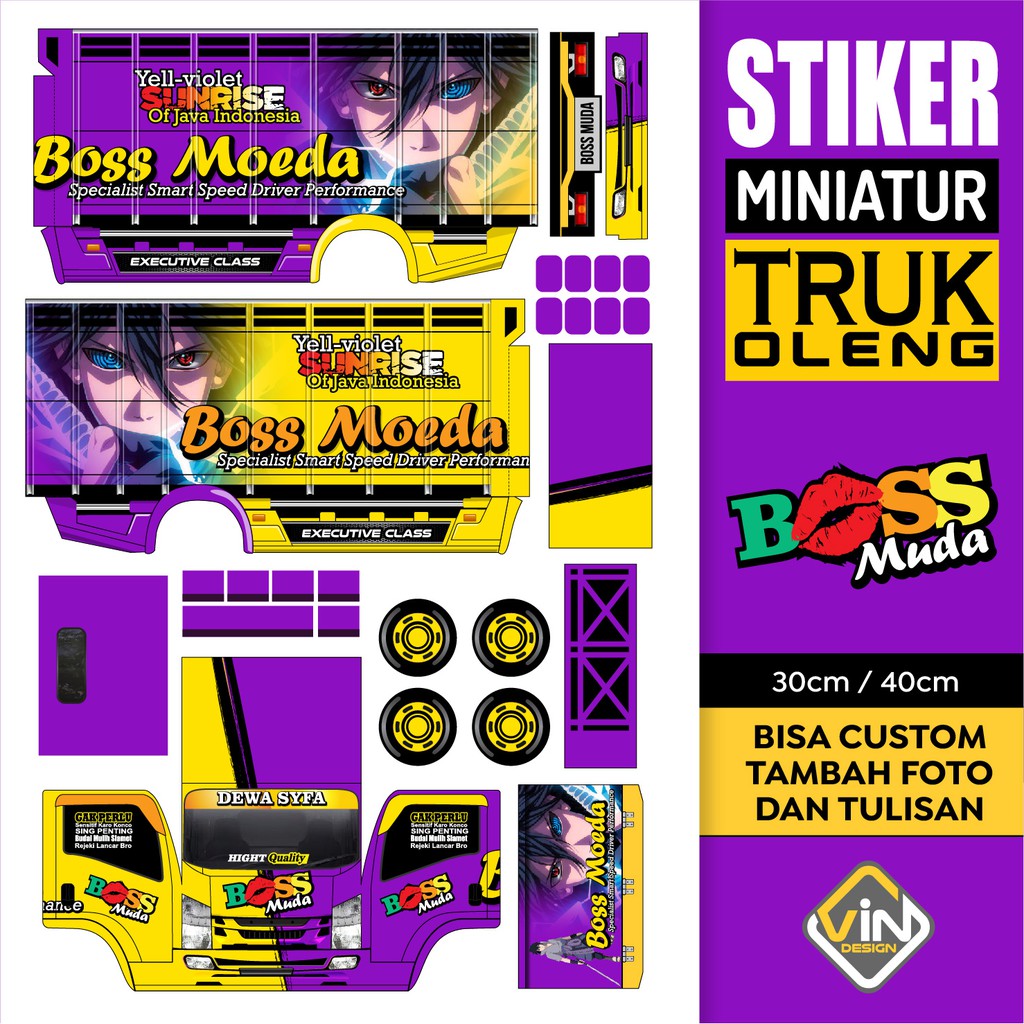 Stiker Miniatur Truk Oleng (Boss Muda)