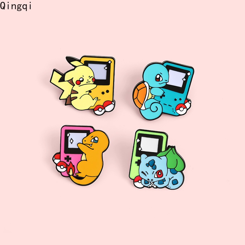 Bros Pin Enamel Desain Kartun Game Console Pikachu Bahan Alloy Untuk Mantel