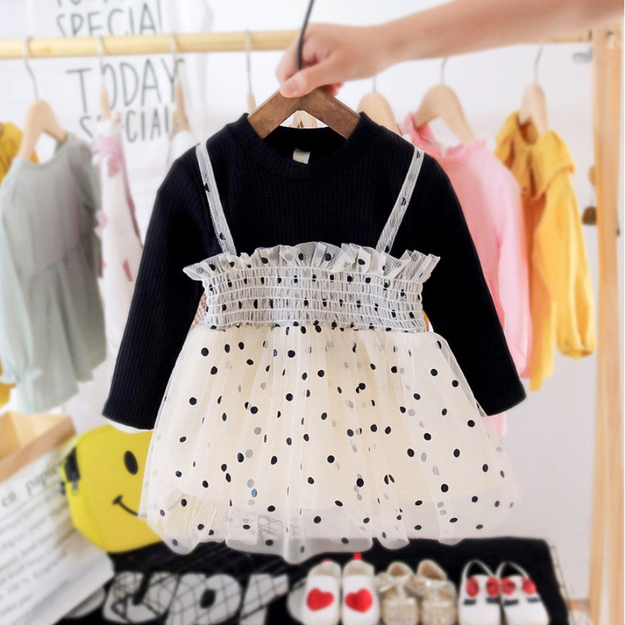 Dress bayi/baju dress anak / pakaian bayi anak perempuan dengan tutu motif polkadot kualitas premium