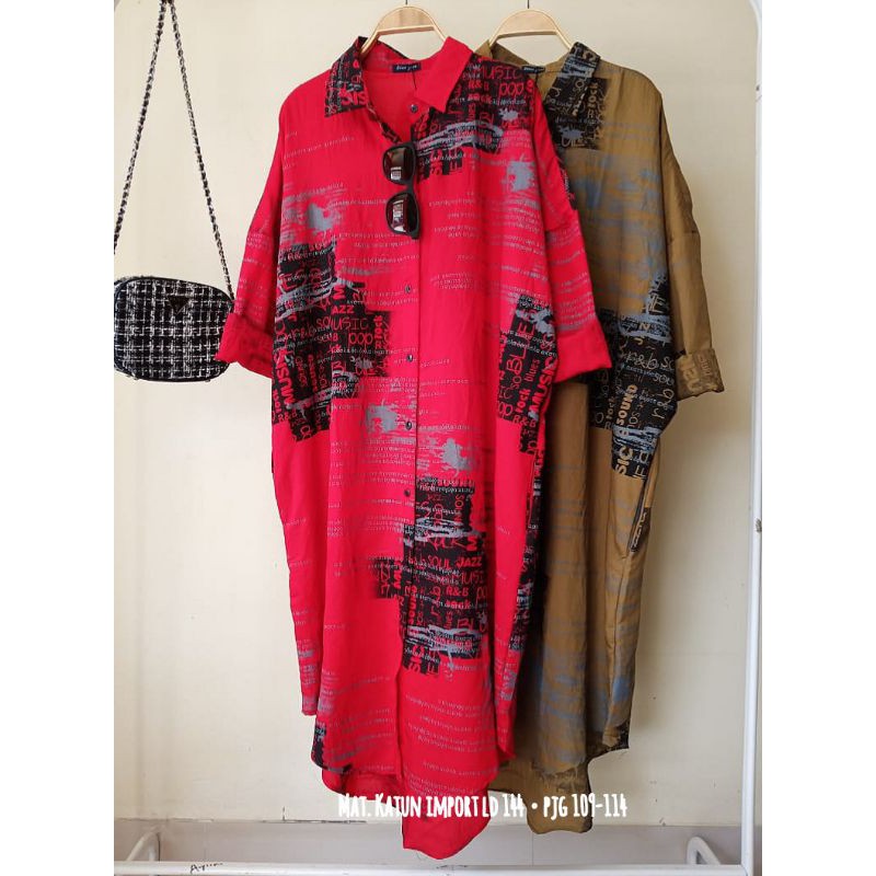 Long tunik abstrack katun import