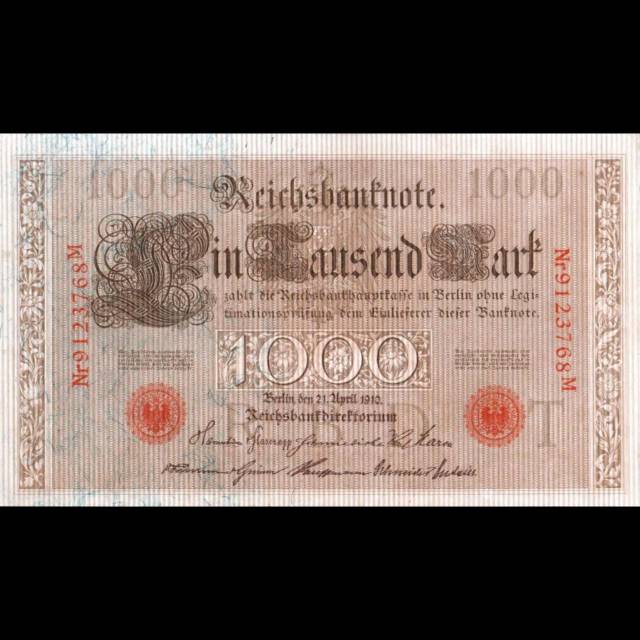 Uang Kuno Luar Atau Asing Jumbo 1000 Mark Jerman Tahun 1910