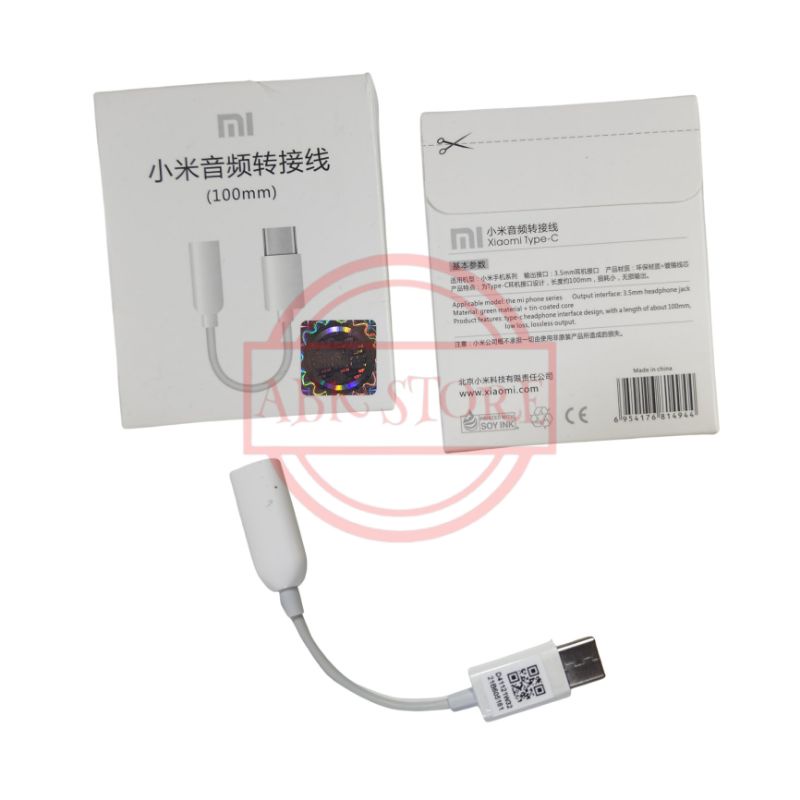 CONVERTER HANDSFREE XIAOMI USB TYPE-C TO JACK 3.5MM SAMBUNGAN HEADSET EARPHONE XIAOMI ORIGINAL
