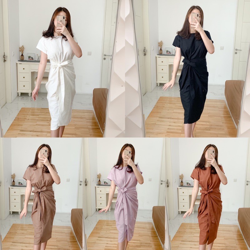 Sydney Dress - Dress Wanita / Dress Linen / Rok Lilit / Wrap Skirt / Setelan Linen / Tied Dress / Dr