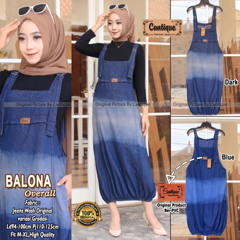 balona overall jeans wanita mantap by cantique