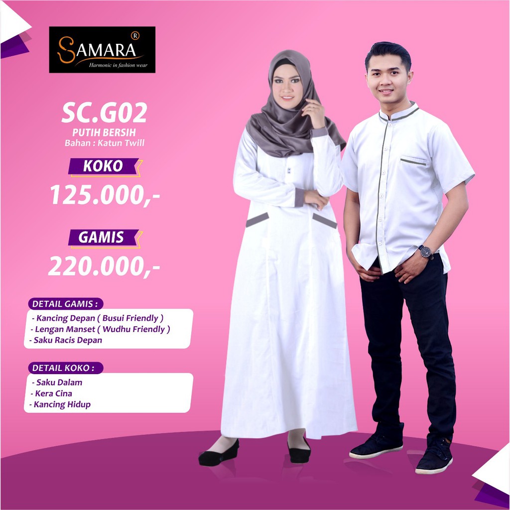 Busana Muslim Umroh Gamis Couple Baju Muslim Pasangan Umroh Haji