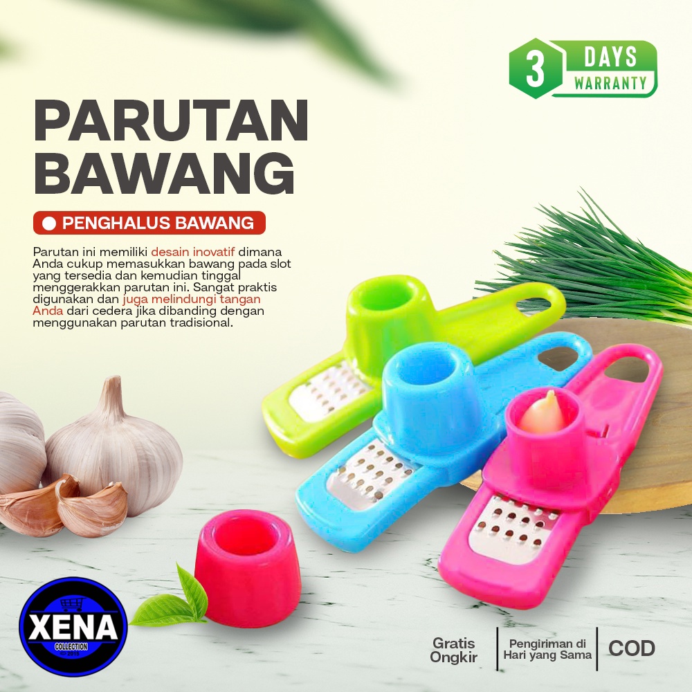 Parutan Pemotong Penghalus Bawang Putih Merah / Garlic Press Chopper / Parutan Bawang / Serutan Bawang / iris bawang - Warna Random / Parutan Penghalus bawang jahe