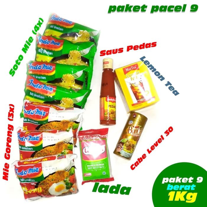 

Paket No 9 Parcel Mi Instan Makanan Indomie berat 1Kg BACA EXP AMAN