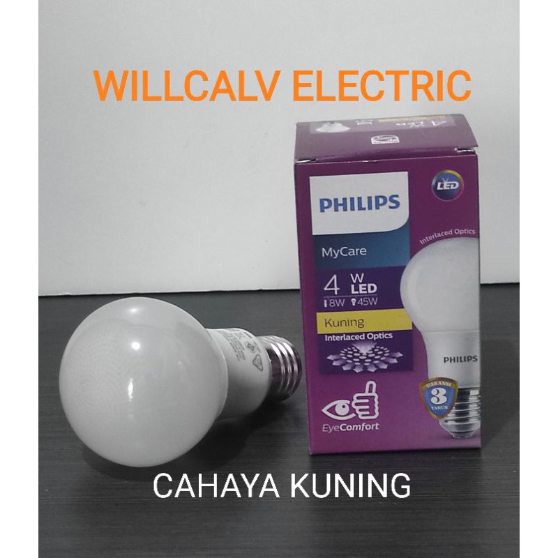 LAMPU LED PHILIPS  4W 4 WATT  BESAR / LAMPU PHILIPS LED 4W 4 WATT BESAR  CAHAYA KUNING