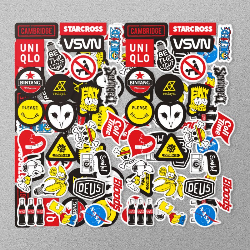 

stiker pack 25pcs(ONE PIECE)stiker helm,hp,laptop,motor, anti air