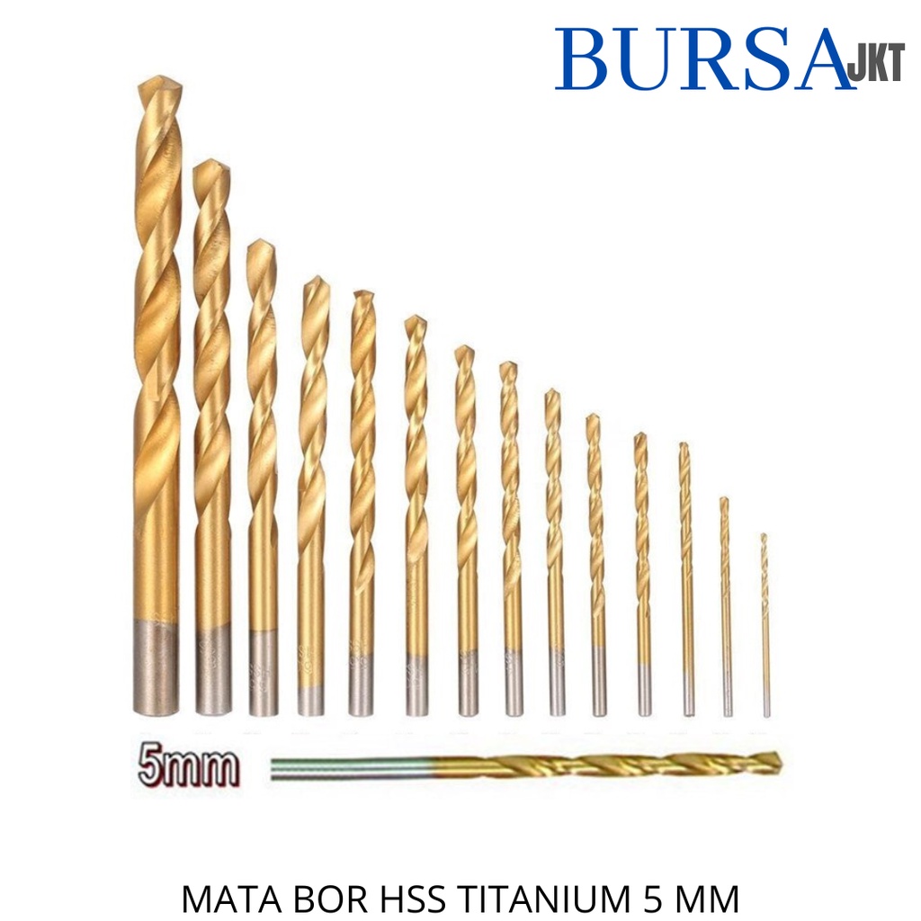 MATA BOR HSS GOLD TITANIUM COATED DRILL BIT 4241 5.0 MM