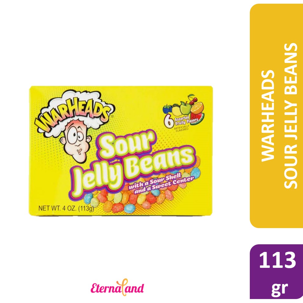 

Warheads Sour Jelly Beans 4 Oz (113 Gr) - Permen Asam Jelly Warheads Impor Usa