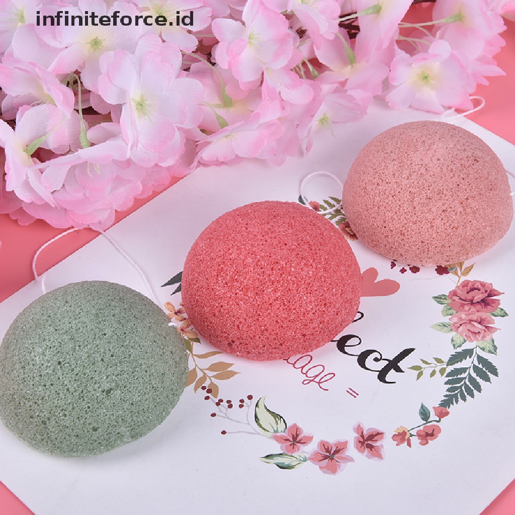 (infiniteforce.id) Spons Konjac Konjac Alami Untuk Membersihkan Makeup / Kosmetik Wanita