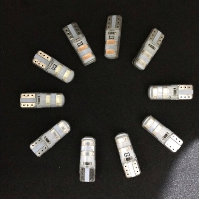 Lampu Senja T10 4 led karet/silica mobil motor