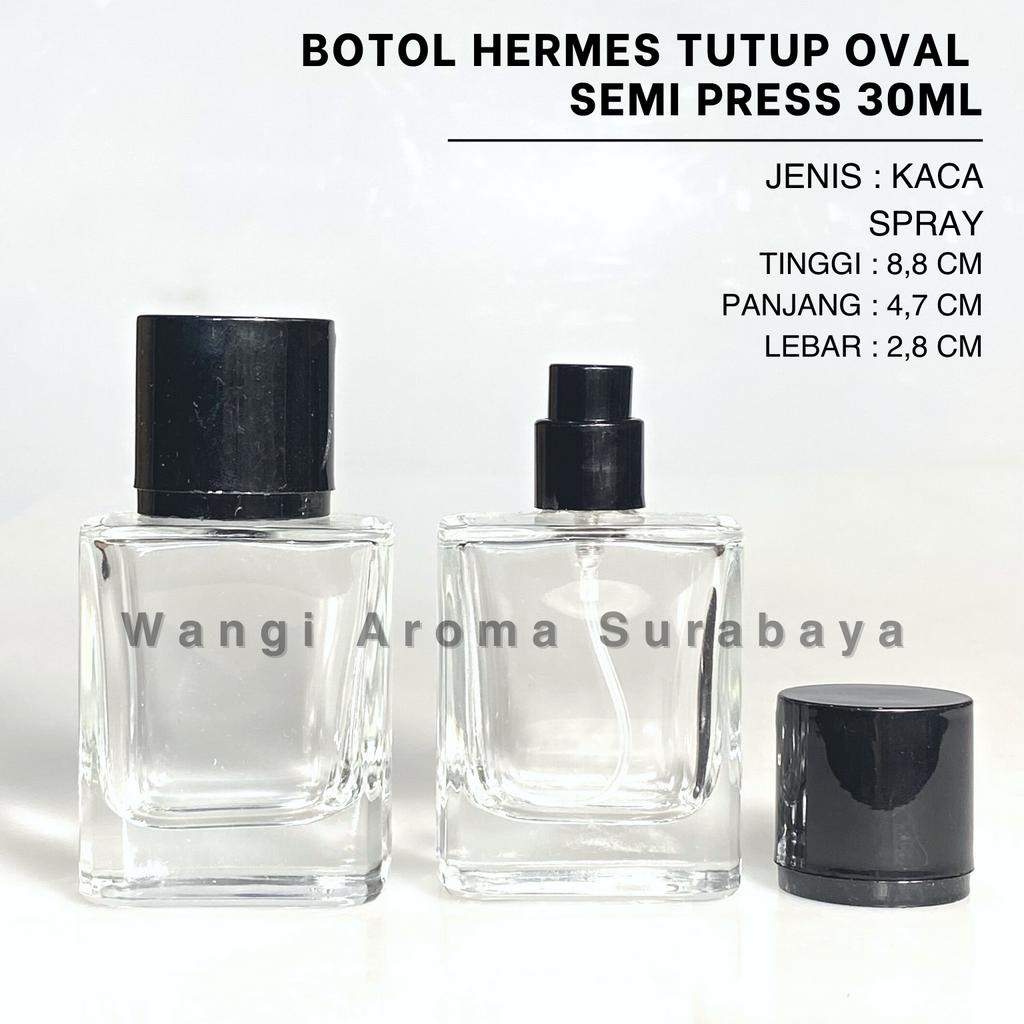 Botol Parfum Hermes 30ML Spray Semi Press Tutup Oval - Botol Parfum Hermes Semi Press - Botol Parfum 30ML