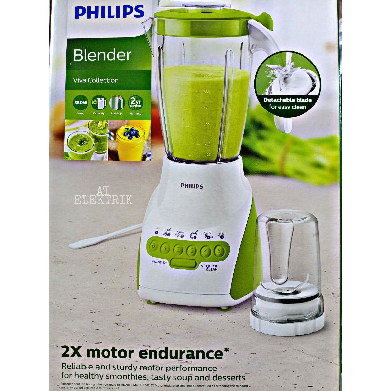 Blender PHILIPS Plastik HR 2115 Blue / Green / Red / Pelumat PHILIPS bahan Plastik 2 Liter