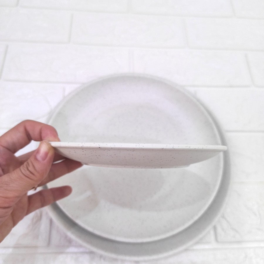 Piring Ceper Melamin Nasi Sayur Motif Batu Stone Plate 6 9 10 inch