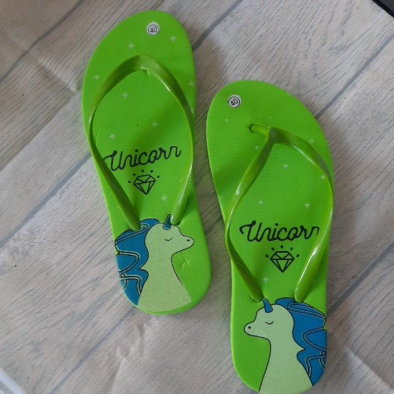 SANDAL WANITA JEPIT MOTIF KUDA UNICORN