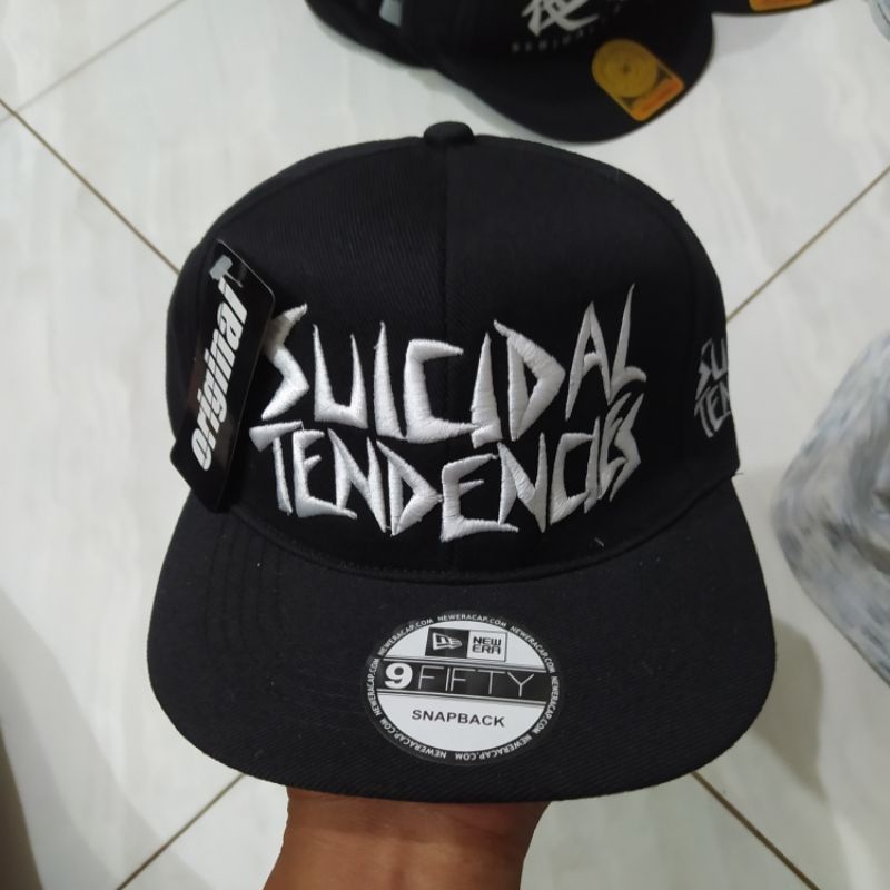 Topi Snapback metal distro pria Bordir Suicudal tendencis