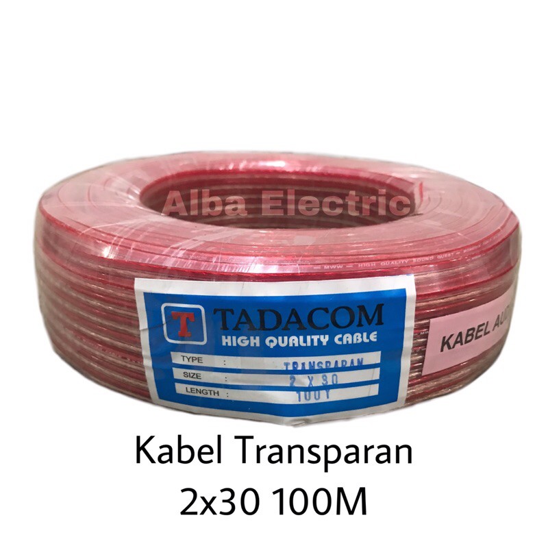 KABEL LISTRIK TRANSPARAN 2x30 100Yard KABEL SERABUT 2x30 1 ROLL 100 Yard