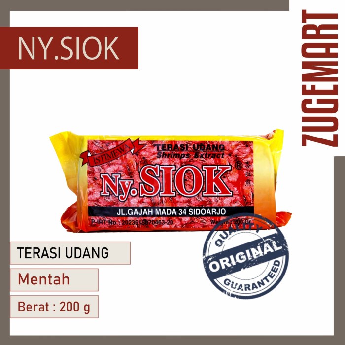

Trasi / Terasi Udang Mentah NY SIOK - 200gr