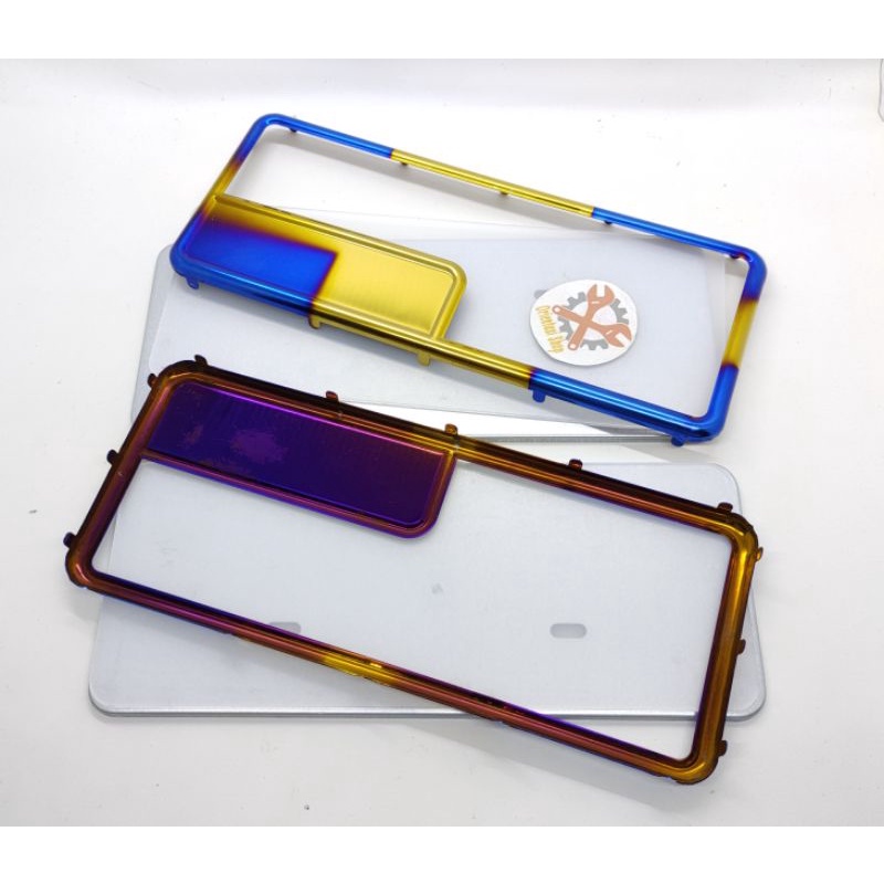 1 PASANG TEMPAT PLAT NOMOR MOTOR/BINGKAI PLAT NOMOR TWOTONE PLAT BINGKAI TWO-TONE(2PCS)