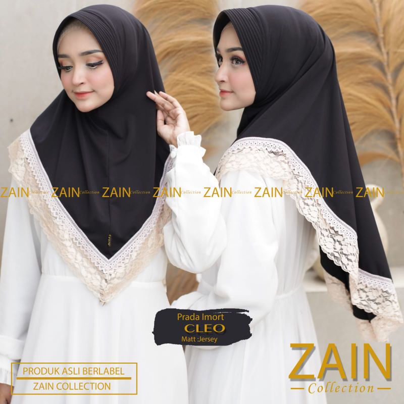 Jilbab Bergo Instan Simpel Cleo Prada Ori Zain-Black