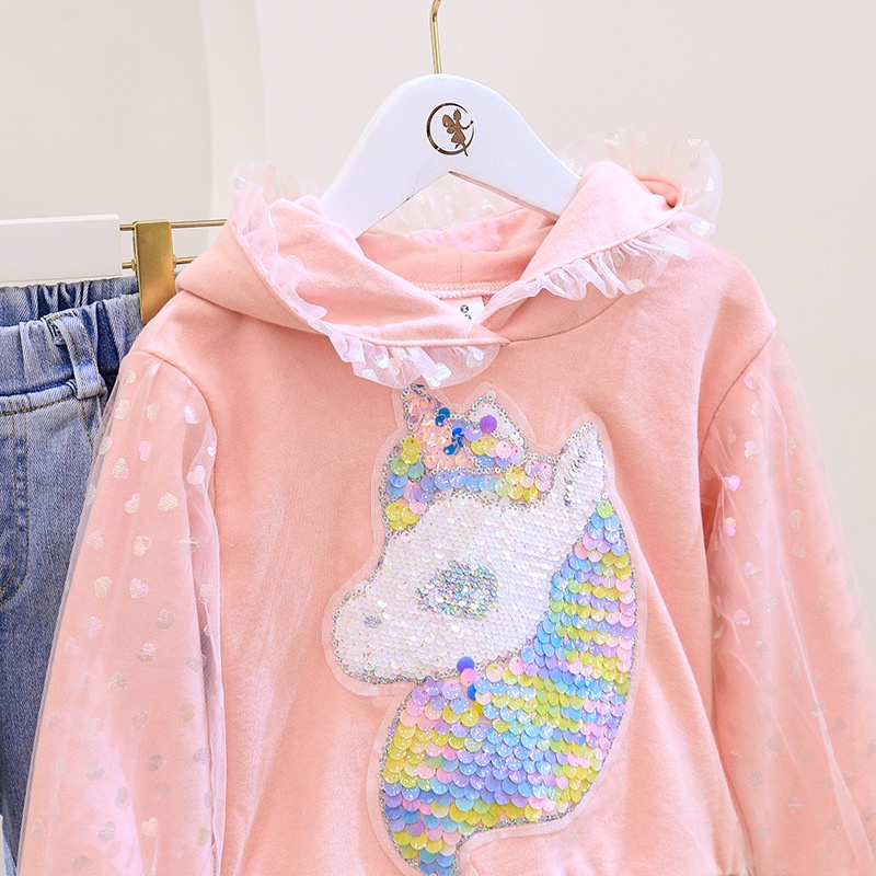 CHUBBI 78 Setelan Set Anak Perempuan Super Unicorn+Jeans