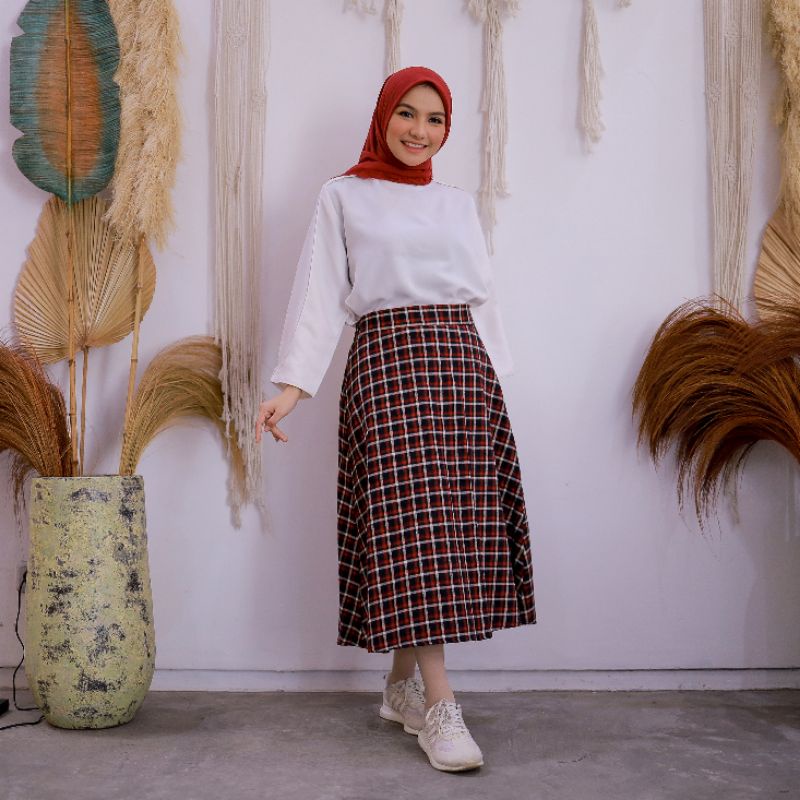 ROK MIDI A LINE 7/8  FLANEL IMPORT HAURAHELWA