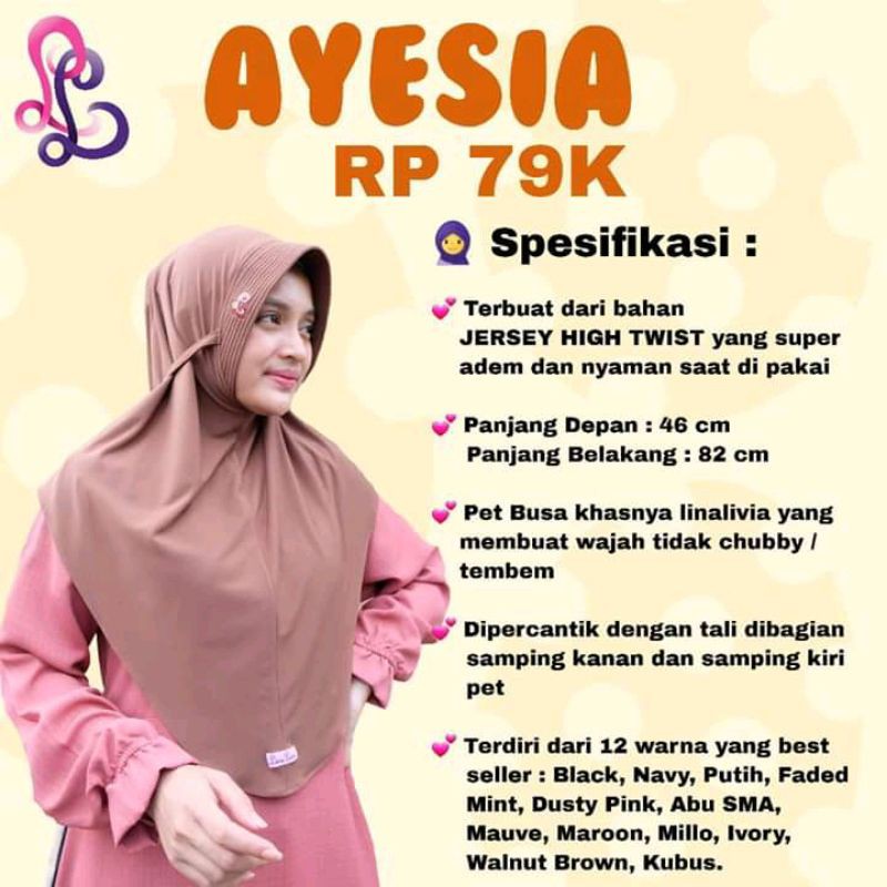 Ayesia Standar Linalivia Hijab Instant