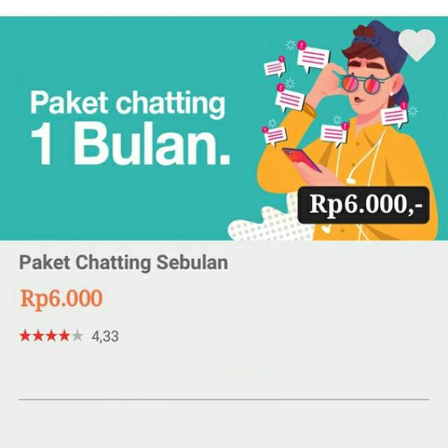 Paket Chat Tri 3 Sebulan Shopee Indonesia