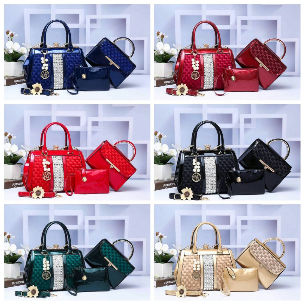 NEW STOK Webe Behel Swarovski 80065# DEN TAS WANITA KANTOR TAS IMPORT TAS BATAM MURAH TAS BRANDED