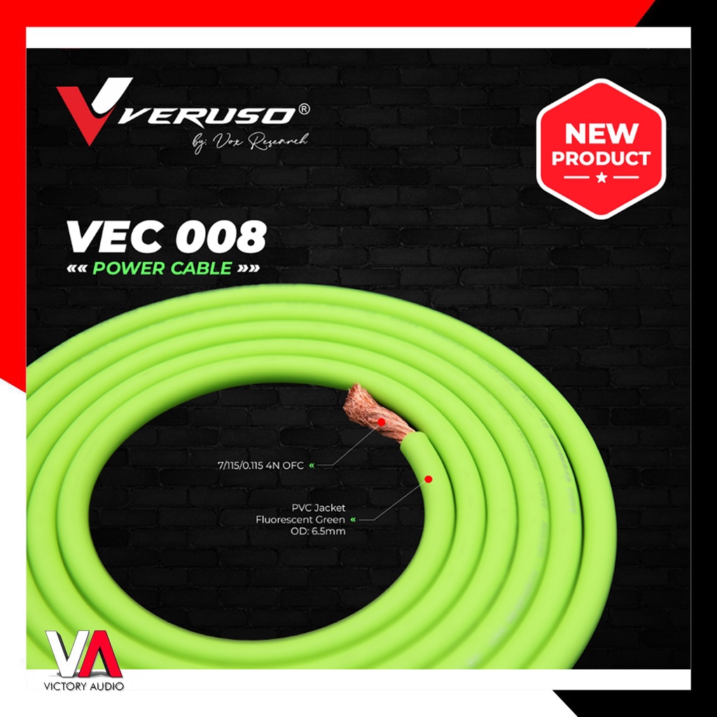 HARGA PER METER - Kabel Power Audio Mobil VERUSO by VOX RESEARCH VEC 008 Power Cable 8 AWG 8GA Premi
